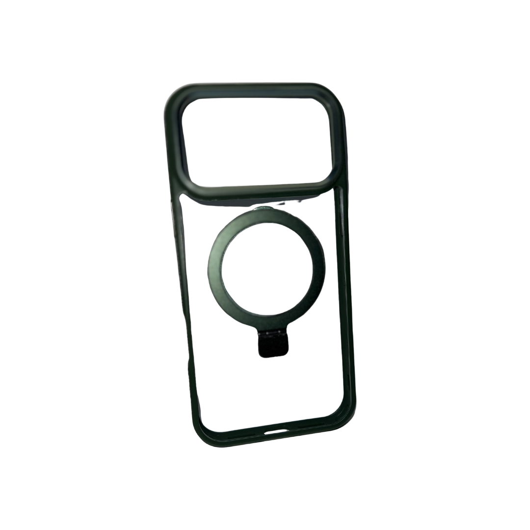 FUNDA CASE CROMADO MAGSAFE Y PARANTE TRANSPARENTE PARA IPHONE